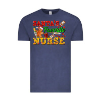 Vintage Denim Santa's Favorite Nurse Vintage Tee - FaDigitalArtStudio
