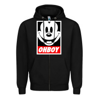 Black ohboy Zipper Hoodie - linhVisuals