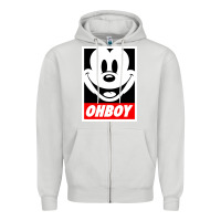 Dove Grey ohboy Zipper Hoodie - linhVisuals