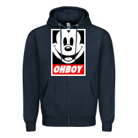 Navy ohboy Zipper Hoodie - linhVisuals