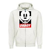 Oatmeal Heather ohboy Zipper Hoodie - linhVisuals