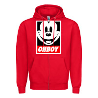 Red ohboy Zipper Hoodie - linhVisuals