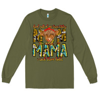 Army Green God Gifted Me Two Titles And Mama i Rock Them Both Long Sleeve Tee - CowhideDigitalArt