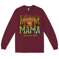 Burgundy God Gifted Me Two Titles And Mama i Rock Them Both Long Sleeve Tee - CowhideDigitalArt