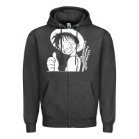 Charcoal Heather luffy one piece Zipper Hoodie - linhVisuals