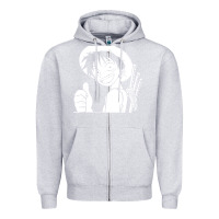 Heather Grey luffy one piece Zipper Hoodie - linhVisuals