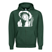 Sports Green luffy one piece Zipper Hoodie - linhVisuals