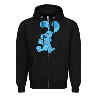 Black blues clues on red sofa Zipper Hoodie - linhVisuals