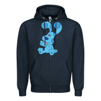 Navy blues clues on red sofa Zipper Hoodie - linhVisuals