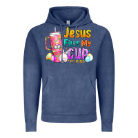 Vintage Denim Jesus Fills My Cup Easter Vintage Hoodie - CowhideDigitalArt
