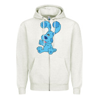 Oatmeal Heather blues clues on red sofa Zipper Hoodie - linhVisuals