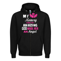 Black my mommy was amazing god made her an angel Zipper Hoodie - linhVisuals