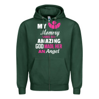 Sports Green my mommy was amazing god made her an angel Zipper Hoodie - linhVisuals