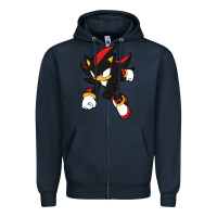 Navy shadow the hedgehog Zipper Hoodie - linhVisuals