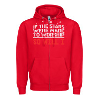 Red if the stars were to worship so will i Zipper Hoodie - linhVisuals