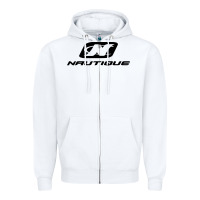 White Nautique Boats Zipper Hoodie - linhVisuals