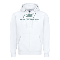 White Nautique Boats Zipper Hoodie - linhVisuals