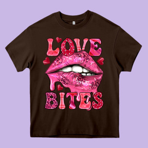 Love Bites Valentine's Day Heavy Core Tee Designed By Howdyjamesfarm