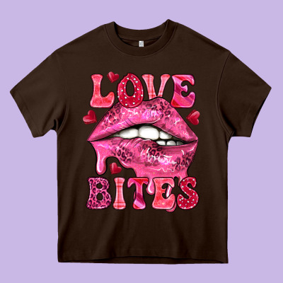 Love Bites Valentine's Day Heavy Core Tee Designed By Howdyjamesfarm