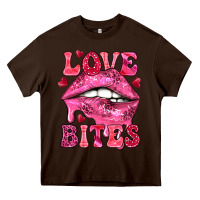 Chocolate Brown Love bites Valentine's Day Heavy Core Tee - HowdyJamesFarm