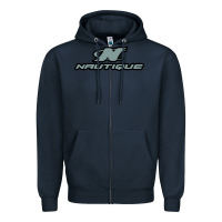 Navy Nautique Boats Zipper Hoodie - linhVisuals