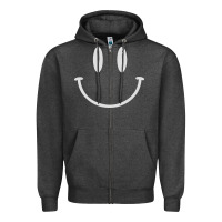 Charcoal Heather smily Zipper Hoodie - linhVisuals