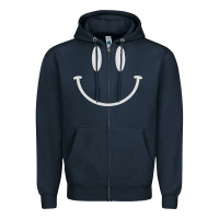 Navy smily Zipper Hoodie - linhVisuals