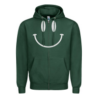 Sports Green smily Zipper Hoodie - linhVisuals