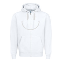 White smily Zipper Hoodie - linhVisuals