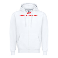 White Nautique Boats Zipper Hoodie - linhVisuals