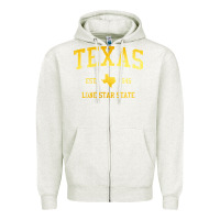 Oatmeal Heather texas Zipper Hoodie - linhVisuals