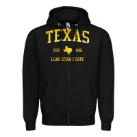 Black texas Zipper Hoodie - linhVisuals