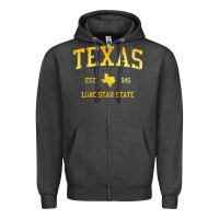 Charcoal Heather texas Zipper Hoodie - linhVisuals