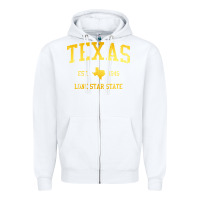 White texas Zipper Hoodie - linhVisuals