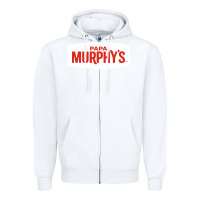 White papa murphy's Zipper Hoodie - linhVisuals