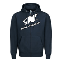 Navy Nautique Boats Zipper Hoodie - linhVisuals