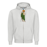 Dove Grey san judas Zipper Hoodie - JahusDesignShop