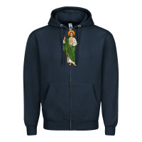 Navy san judas Zipper Hoodie - JahusDesignShop