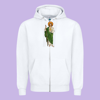 San Judas Zipper Hoodie Designed By Jahusdesignshop