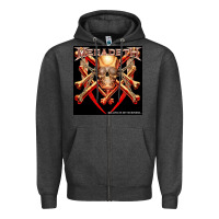 Charcoal Heather Megadeath Chains Zipper Hoodie - linhVisuals