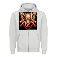Dove Grey Megadeath Chains Zipper Hoodie - linhVisuals