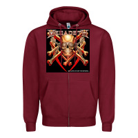 Burgundy Megadeath Chains Zipper Hoodie - linhVisuals