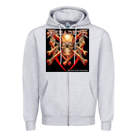 Heather Grey Megadeath Chains Zipper Hoodie - linhVisuals