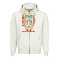 Oatmeal Heather Megadeath World Order Zipper Hoodie - linhVisuals