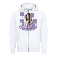 White olivia rodrigo Zipper Hoodie - linhVisuals