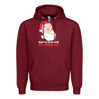 Burgundy santa claus is cumming dirty humor Zipper Hoodie - linhVisuals