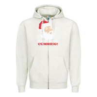 Oatmeal Heather santa claus is cumming dirty humor Zipper Hoodie - linhVisuals