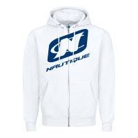 White Nautique Boats Zipper Hoodie - linhVisuals