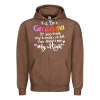 Chestnut grandma t  shirt yes i'm grandma if you think my hands are full t  shi Zipper Hoodie - linhVisuals