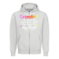 Dove Grey grandma t  shirt yes i'm grandma if you think my hands are full t  shi Zipper Hoodie - linhVisuals